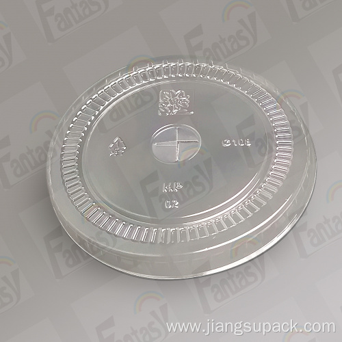 disposable transparent PET plastic flat cap for cup